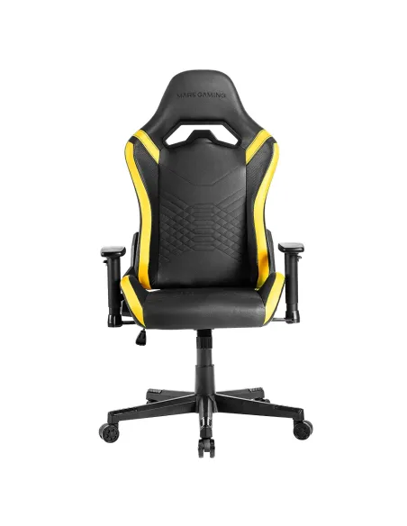 Mars Gaming MGC-PRO, Silla Gaming Profesional, Acabado Cuero PU, Reposabrazos 2D y Respaldo Reclinable 135°, Cojines Lumbar y