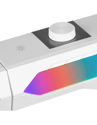 Mars Gaming ALTAVOZ BLUETOOTH MSDUO WHITE 2 EN 1 CONVERTIBLE EN SOBREMESA 2.0 O SOUNDBAR BT 5.0 ILUMINACION RGB