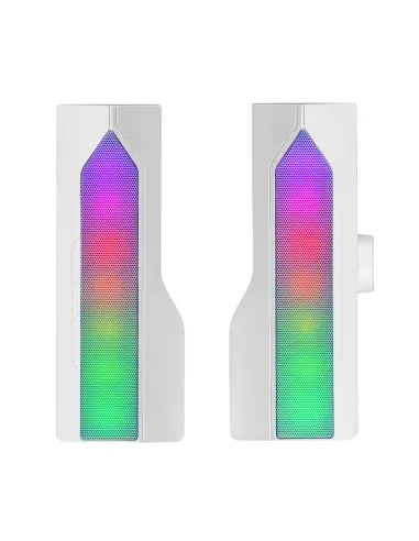 Mars Gaming ALTAVOZ BLUETOOTH MSDUO WHITE 2 EN 1 CONVERTIBLE EN SOBREMESA 2.0 O SOUNDBAR BT 5.0 ILUMINACION RGB