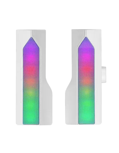Mars Gaming ALTAVOZ BLUETOOTH MSDUO WHITE 2 EN 1 CONVERTIBLE EN SOBREMESA 2.0 O SOUNDBAR BT 5.0 ILUMINACION RGB