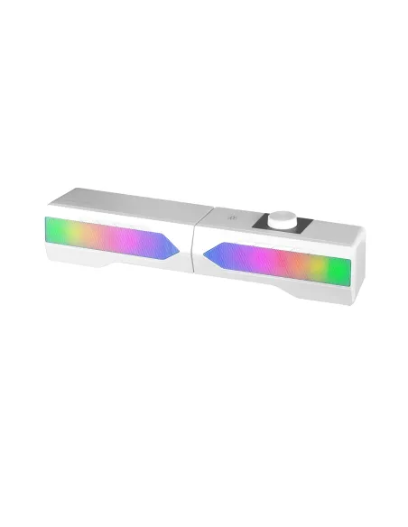 Mars Gaming ALTAVOZ BLUETOOTH MSDUO WHITE 2 EN 1 CONVERTIBLE EN SOBREMESA 2.0 O SOUNDBAR BT 5.0 ILUMINACION RGB