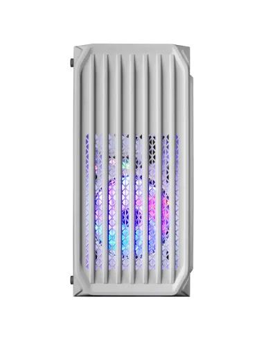 Mars Gaming MC-S2, Caja PC Compacta Gaming Micro-ATX, 2 Ventiladores FRGB Raibow con Rejilla Frontal, Ventana Lateral Completa,