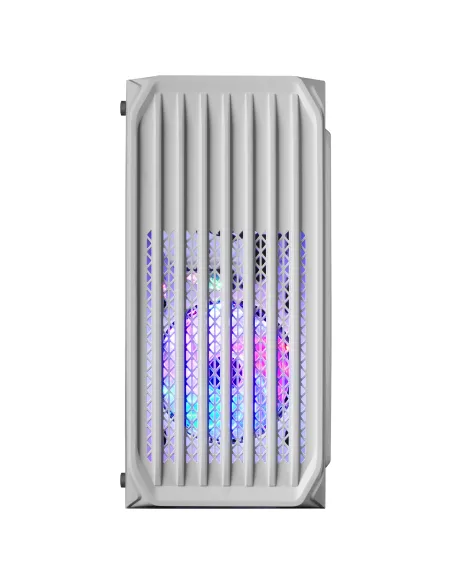 Mars Gaming MC-S2, Caja PC Compacta Gaming Micro-ATX, 2 Ventiladores FRGB Raibow con Rejilla Frontal, Ventana Lateral Completa,