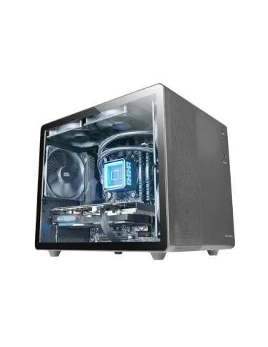 Mars Gaming MC-MPRO Negro, Caja Profesional Compacta Micro-ATX, Ventana Lateral Completa Cristal Templado, 3x Ventiladores