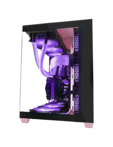 Mars Gaming MCV4 Rosa, Torre Gaming Custom XXL E-ATX, Ventana Cristal Templado Lateral y Frontal Sin Marco, Estructura Modular