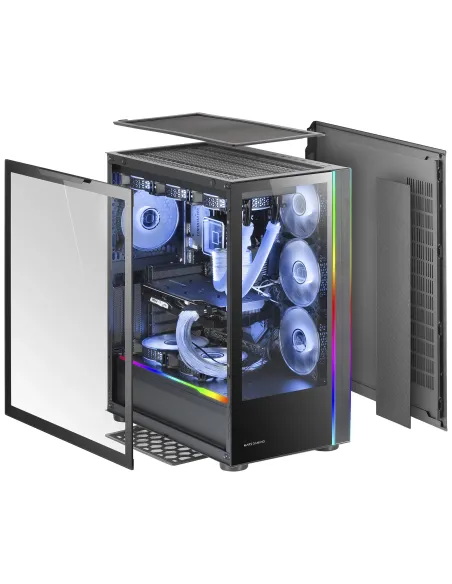 Mars Gaming MC-ULT, Caja Gaming Custom XXL E-ATX, Doble Cristal Templado 90º Sin Marco + Puerta Lateral, Soporte Completo