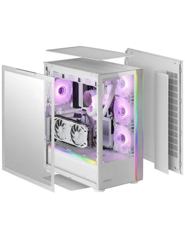Mars Gaming MC-ULT, Caja Gaming Custom XXL E-ATX, Doble Cristal Templado 90º Sin Marco + Puerta Lateral, Soporte Completo