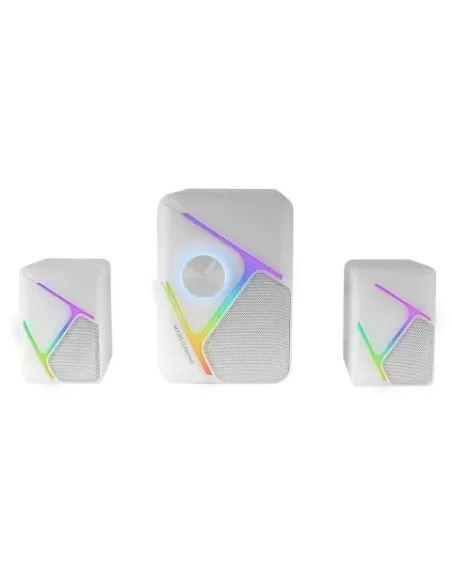 Mars Gaming MS-H21, Altavoces Gaming RGB 2.1 y Subwoofer 35W, Sistema Drivers Invertidos 3D Surround, Altavoces Compactos con