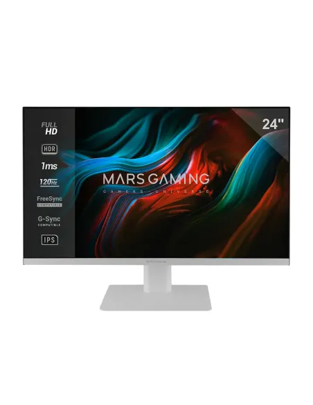 Mars Gaming MV-24, Monitor 24” IPS FHD 120Hz, HDR10 1ms, FreeSync y G-SYNC, Monitor PC con Altavoces Integrados, Inclinación