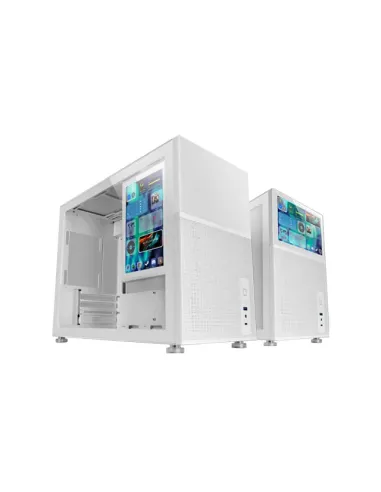 Mars Gaming MC-LCD, Caja PC Compacta Micro-ATX, Pantalla LCD IPS 8", Rejilla Mesh Lateral, Superior y Frontal, Ventana Lateral