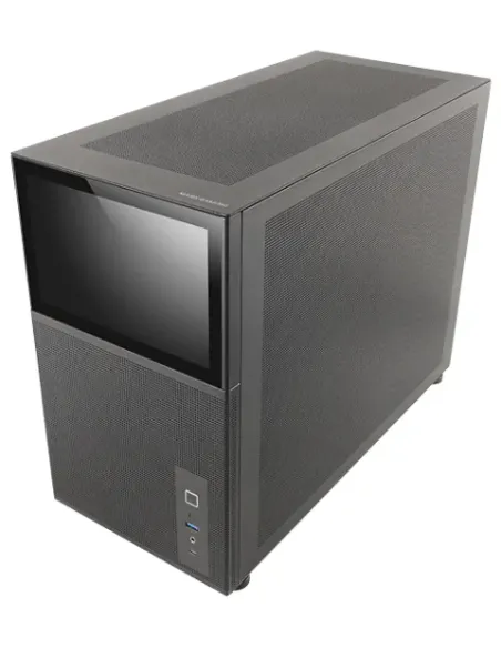 Mars Gaming MC-LCD, Caja PC Compacta Micro-ATX, Pantalla LCD IPS 8", Rejilla Mesh Lateral, Superior y Frontal, Ventana Lateral