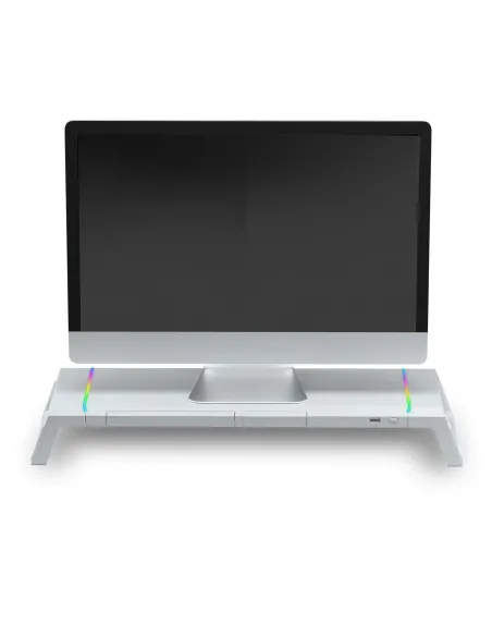 Mars Gaming MGS-ONE Blanco, Soporte Monitor RGB Chroma, Tamaño Ajustable, Soporte Smartphone y Tablet, USB 2.0 Frontal Mars Gaming MGS-ONE Blanco, Soporte Monitor RGB Chroma, Tamaño Ajustable, Soporte Smartphone y Tablet, USB 2.0 Frontal