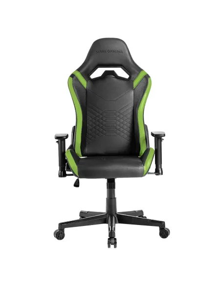 Mars Gaming MGC-PRO, Silla Gaming Profesional, Acabado Cuero PU, Reposabrazos 2D y Respaldo Reclinable 135°, Cojines Lumbar y