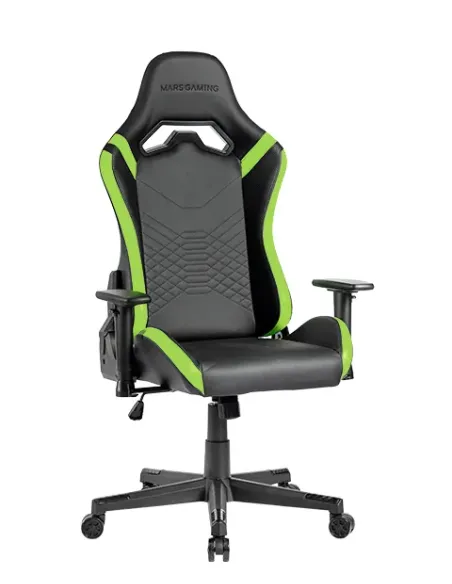 Mars Gaming MGC-PRO, Silla Gaming Profesional, Acabado Cuero PU, Reposabrazos 2D y Respaldo Reclinable 135°, Cojines Lumbar y