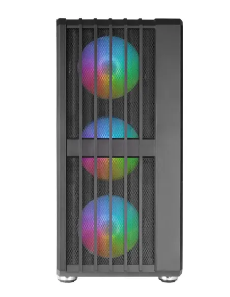 Mars Gaming MC-VAULT, Caja Gaming ATX, 4x Ventiladores ARGB 120mm, Panel Frontal Mesh con Diseño Vertical, Ventana Lateral