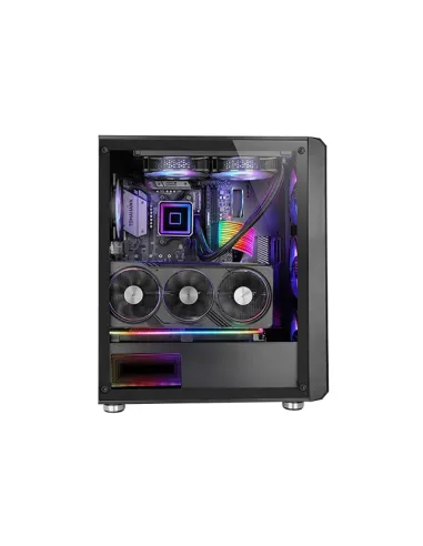 Mars Gaming MC-VAULT, Caja Gaming ATX, 4x Ventiladores ARGB 120mm, Panel Frontal Mesh con Diseño Vertical, Ventana Lateral