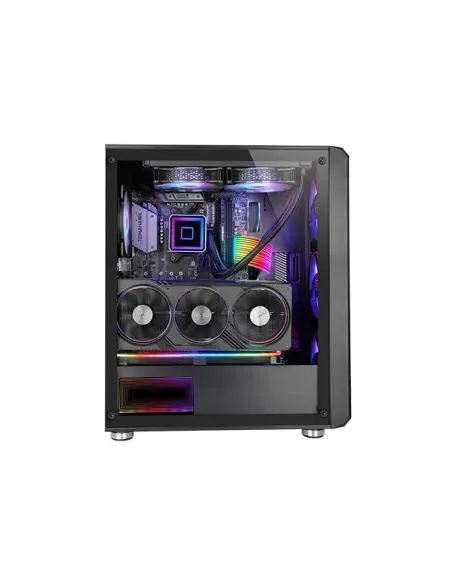Mars Gaming MC-VAULT, Caja Gaming ATX, 4x Ventiladores ARGB 120mm, Panel Frontal Mesh con Diseño Vertical, Ventana Lateral