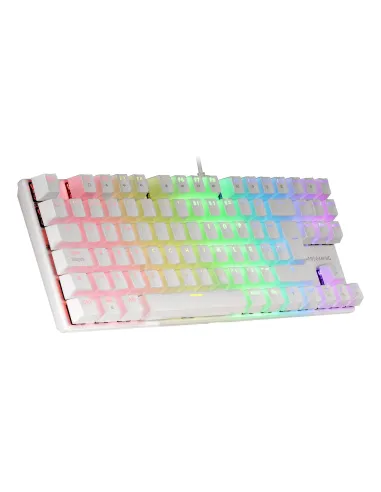 Mars Gaming MK80 Blanco, Teclado Gaming Mecánico TKL FRGB, Antighosting, Switch Mecánico Rojo, Idioma Italiano