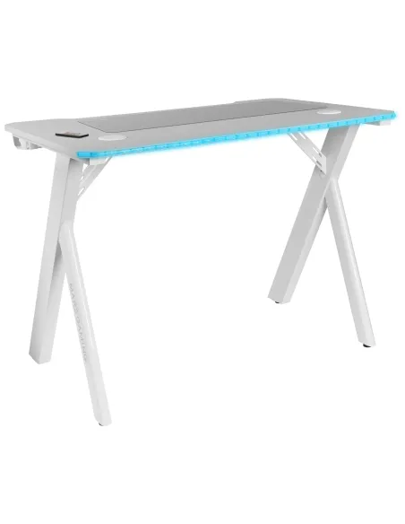 Mars Gaming MGD100RGB, Mesa Gaming Ergonómica RGB, Alfombrilla XXL, Soporte Auriculares y Bebida, Escritorio PC, 100x60cm,