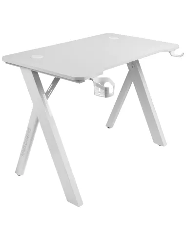 Mars Gaming MGD100RGB, Mesa Gaming Ergonómica RGB, Alfombrilla XXL, Soporte Auriculares y Bebida, Escritorio PC, 100x60cm,