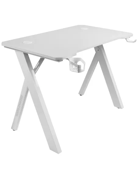 Mars Gaming MGD100RGB, Mesa Gaming Ergonómica RGB, Alfombrilla XXL, Soporte Auriculares y Bebida, Escritorio PC, 100x60cm,
