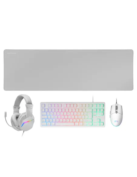 Mars Gaming MCP-RGB3, Pack Gaming Teclado Fixed RGB + Ratón Gaming RGB Flow 3200 DPI + Auriculares Over-Ear RGB + Alfombrilla