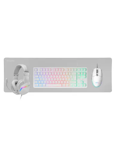 Mars Gaming MCP-RGB3, Pack Gaming Teclado Fixed RGB + Ratón Gaming RGB Flow 3200 DPI + Auriculares Over-Ear RGB + Alfombrilla