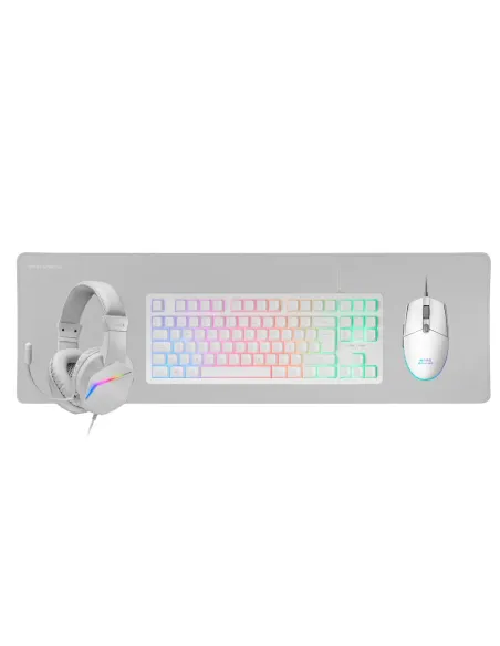 Mars Gaming MCP-RGB3, Pack Gaming Teclado Fixed RGB + Ratón Gaming RGB Flow 3200 DPI + Auriculares Over-Ear RGB + Alfombrilla