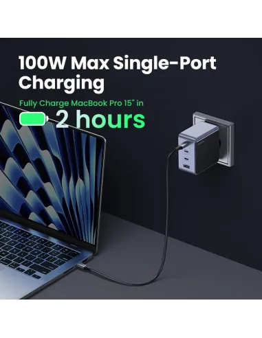 Ugreen Nexode S 100W 4-Port GaN Fast Charger EU gray Ordenador portátil, Teléfono móvil, Portátil, Batería portátil, Tableta