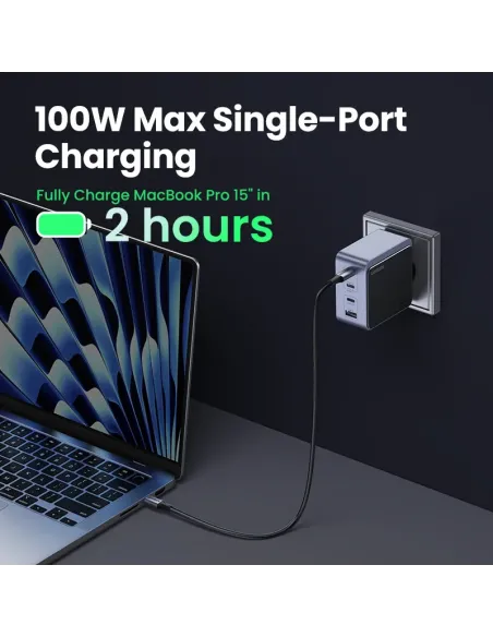 Ugreen Nexode S 100W 4-Port GaN Fast Charger EU gray Ordenador portátil, Teléfono móvil, Portátil, Batería portátil, Tableta