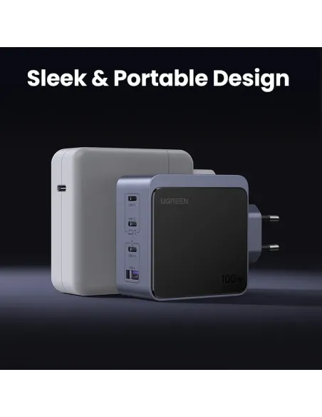 Ugreen Nexode S 100W 4-Port GaN Fast Charger EU gray Ordenador portátil, Teléfono móvil, Portátil, Batería portátil, Tableta