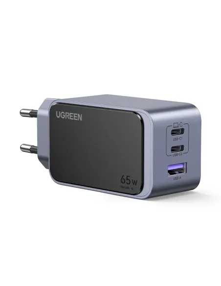 Ugreen Nexode Air 65W sieninis kroviklis, USB + 2x USB-C pilkos spalvos Ordenador portátil, Teléfono móvil, Ratón, Portátil, Ugreen Nexode Air 65W sieninis kroviklis, USB + 2x USB-C pilkos spalvos Ordenador portátil, Teléfono móvil, Ratón, Portátil,