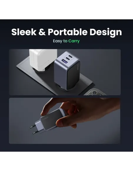 Ugreen Nexode Air 65W sieninis kroviklis, USB + 2x USB-C pilkos spalvos Ordenador portátil, Teléfono móvil, Ratón, Portátil, Ugreen Nexode Air 65W sieninis kroviklis, USB + 2x USB-C pilkos spalvos Ordenador portátil, Teléfono móvil, Ratón, Portátil,