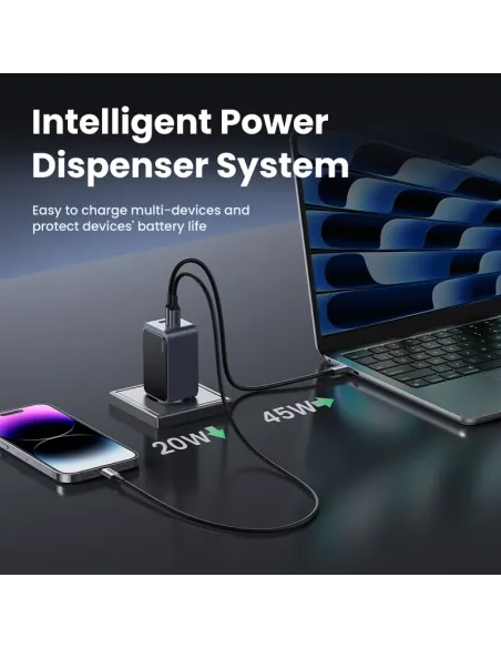 Ugreen Nexode Air 65W sieninis kroviklis, USB + 2x USB-C pilkos spalvos Ordenador portátil, Teléfono móvil, Ratón, Portátil, Ugreen Nexode Air 65W sieninis kroviklis, USB + 2x USB-C pilkos spalvos Ordenador portátil, Teléfono móvil, Ratón, Portátil,