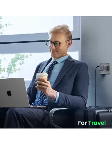 Ugreen Nexode Air 65W sieninis kroviklis, USB + 2x USB-C pilkos spalvos Ordenador portátil, Teléfono móvil, Ratón, Portátil,