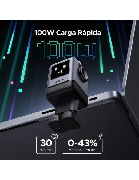 Ugreen 45515B cargador de dispositivo móvil Ordenador portátil, Teléfono móvil, Portátil, Batería portátil, Teléfono Gris