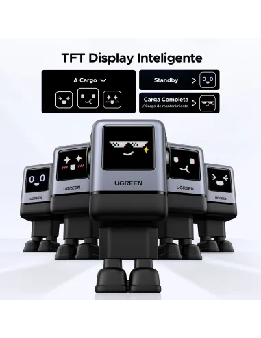 Ugreen 45515B cargador de dispositivo móvil Ordenador portátil, Teléfono móvil, Portátil, Batería portátil, Teléfono Gris