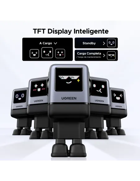 Ugreen 45515B cargador de dispositivo móvil Ordenador portátil, Teléfono móvil, Portátil, Batería portátil, Teléfono Gris