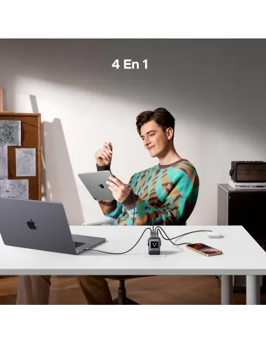 Ugreen 45515B cargador de dispositivo móvil Ordenador portátil, Teléfono móvil, Portátil, Batería portátil, Teléfono Gris