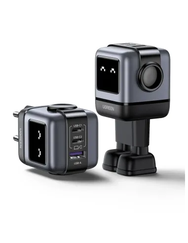 Ugreen Nexode RG 65W 3-Port GaN Ordenador portátil, Teléfono móvil, Portátil, Batería portátil, Teléfono Gris Corriente alterna