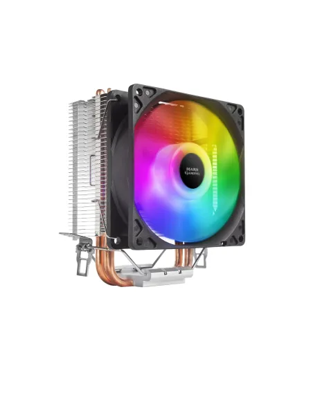 Mars Gaming MCPUARGB, Disipador CPU RGB, 2 Heatpipes HCT, TDP 130W, Silencioso, PWM