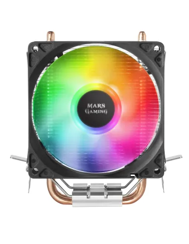 Mars Gaming MCPUARGB, Disipador CPU RGB, 2 Heatpipes HCT, TDP 130W, Silencioso, PWM