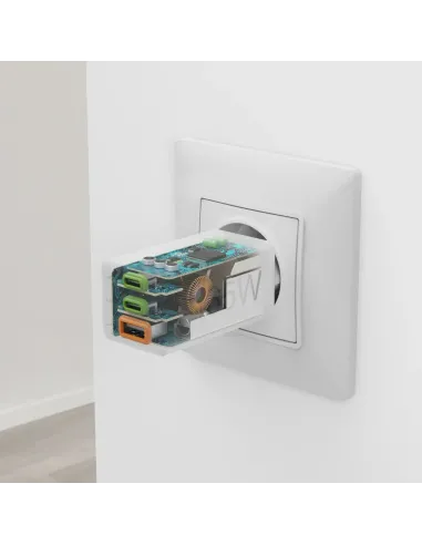 Hama 00201996 cargador de dispositivo móvil Smartphone Blanco Corriente alterna Carga rápida Interior, Exterior