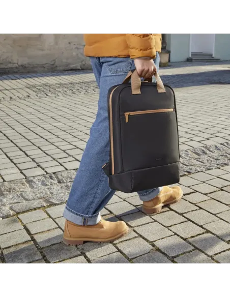 Hama 00222056 mochila Mochila de senderismo Beige, Negro Poliéster reciclado