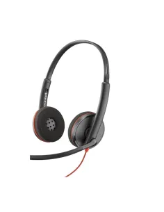 Auriculares poly blackwire 3220 estéreo usb - c + adaptador usb - c - a (paquete)