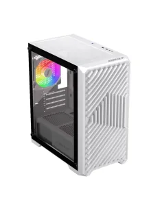 Caja ordenador gaming keep out xc - 220w glass matx argb cristal templado blanco
