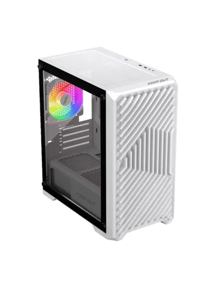 Caja ordenador gaming keep out xc - 220w glass matx argb cristal templado blanco