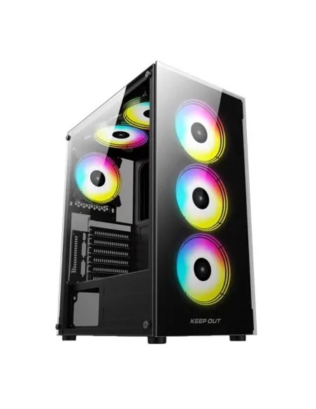 Caja ordenador gaming keep out xc - 210 glass atx argb cristal templado negro