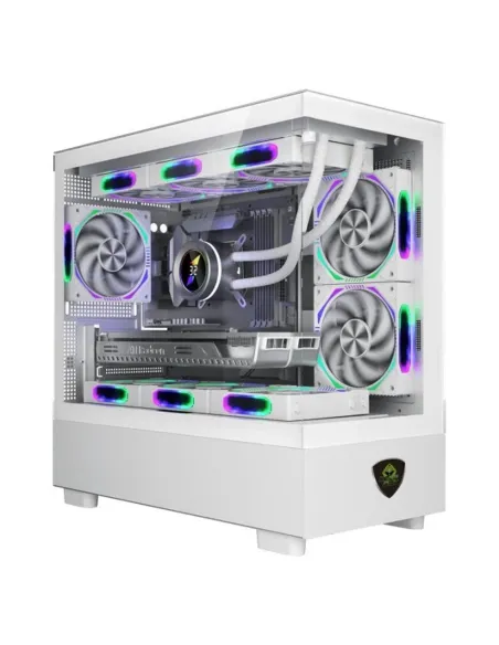 Caja ordenador gaming keep out xc - 301w glass matx argb cristal templado blanco