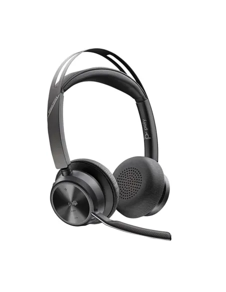 Auriculares poly voyager focus 2 usb - c - c con certificación microsoft teams + adaptador usb - c - a + base de carga